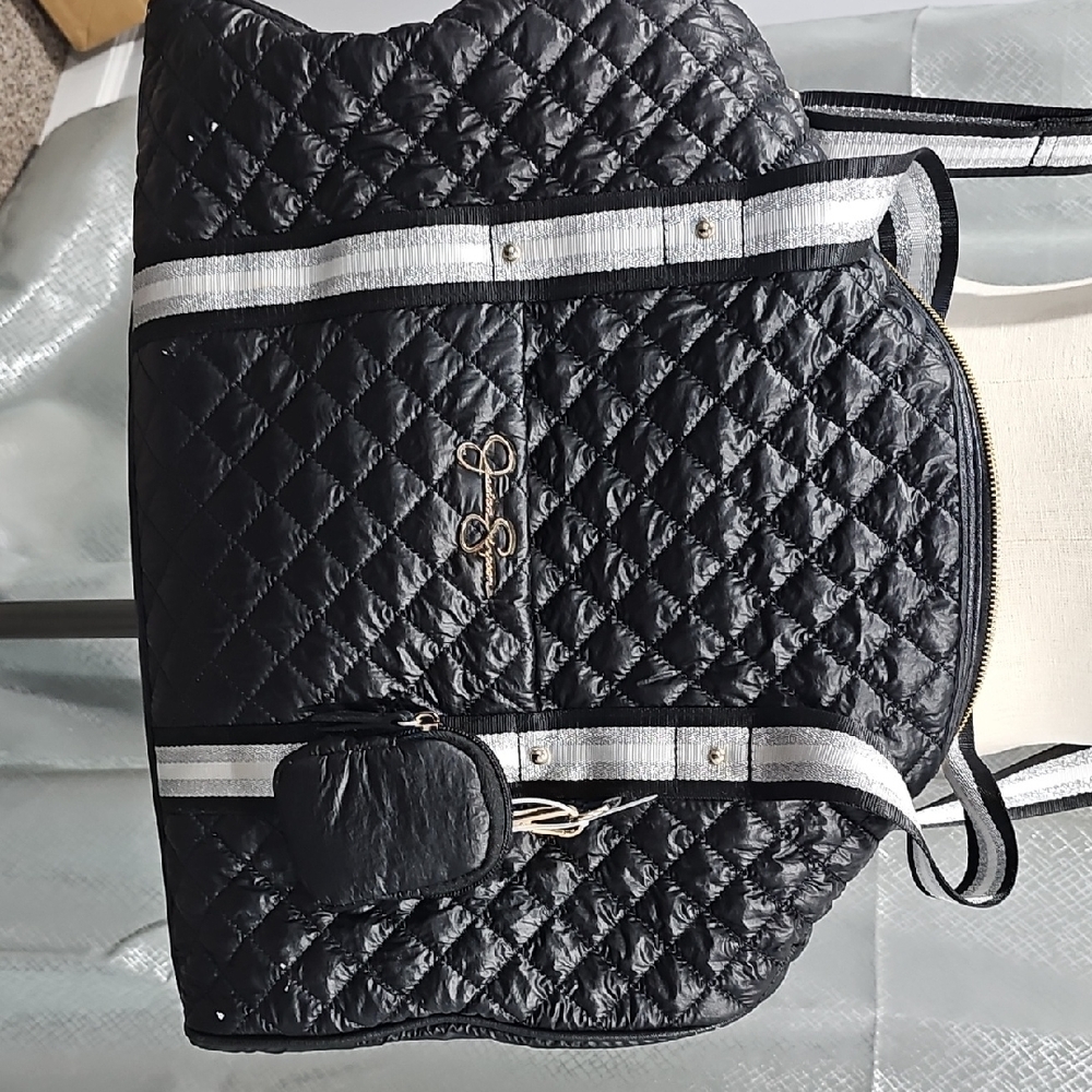 Jessica Simpson Black Quilted Travel Bag